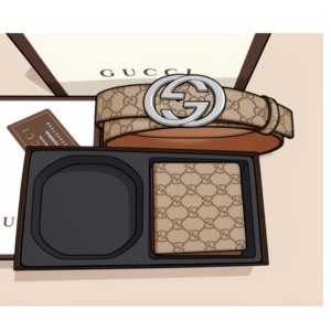 GG Belt & Wallet Set Cream