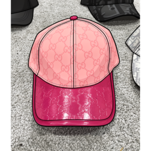 GG Leather Bottom Cap Pink